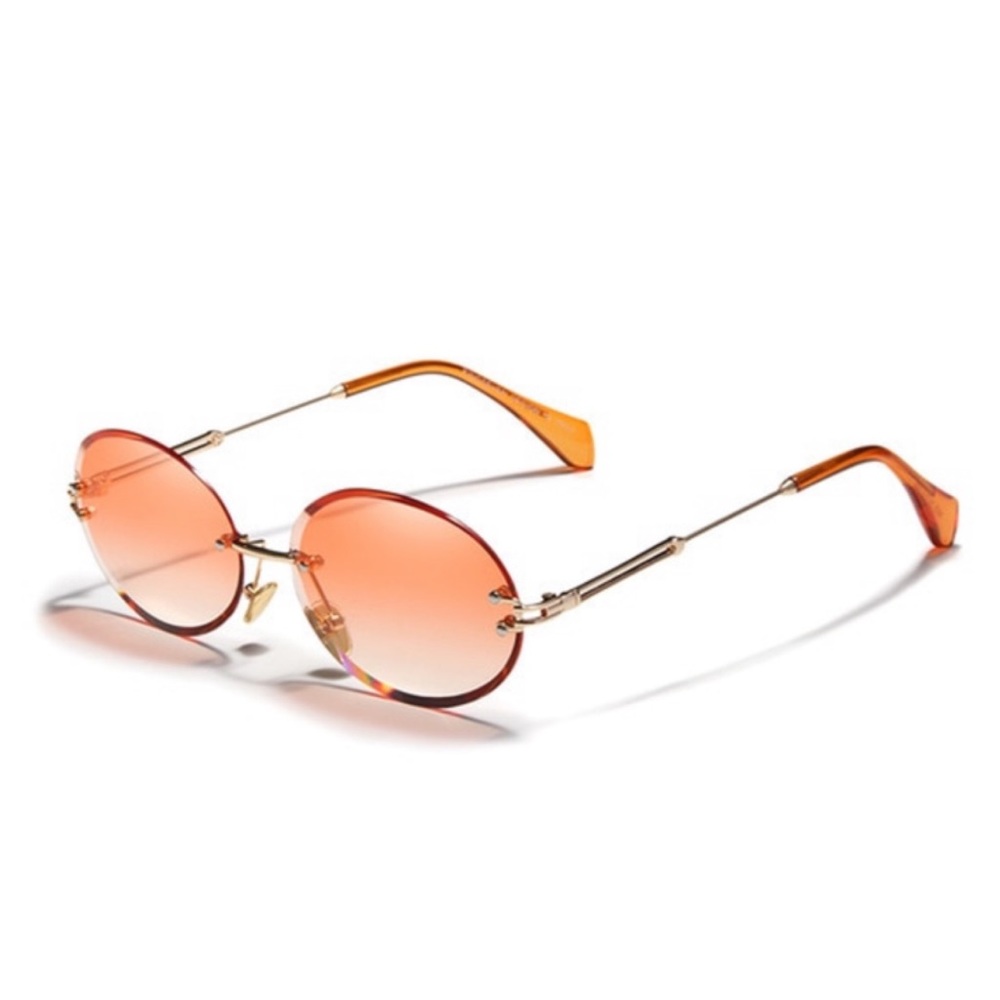KINGSEVEN Retro Orange Rimless Gradient Sunglasses - Picture 2 of 16